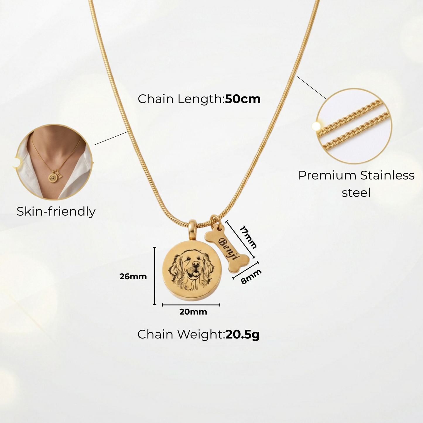 Pawora Memory Dog Necklace